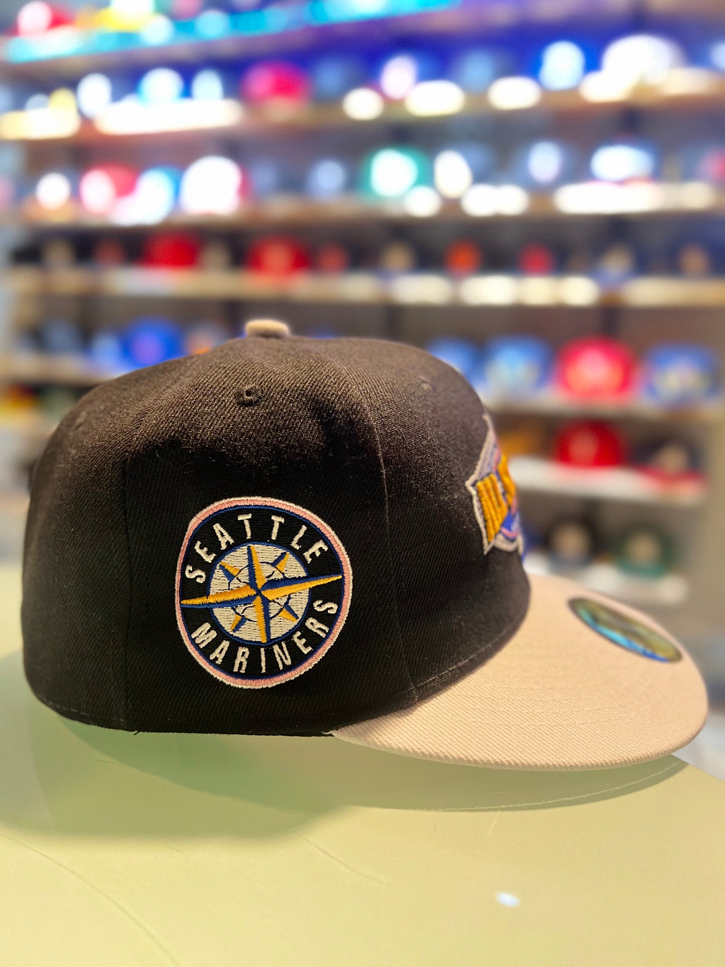 Men's New Era Just Caps Black Crown Seattle Mariners 2023 59FIFTY - Fitted Hat