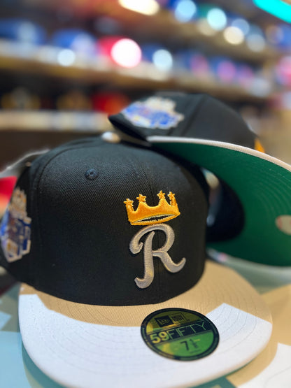 Black Kansas City Royals White Visor Kelly Green Bottom 2012 All Star Game Side Patch New Era 59Fifty Fitted