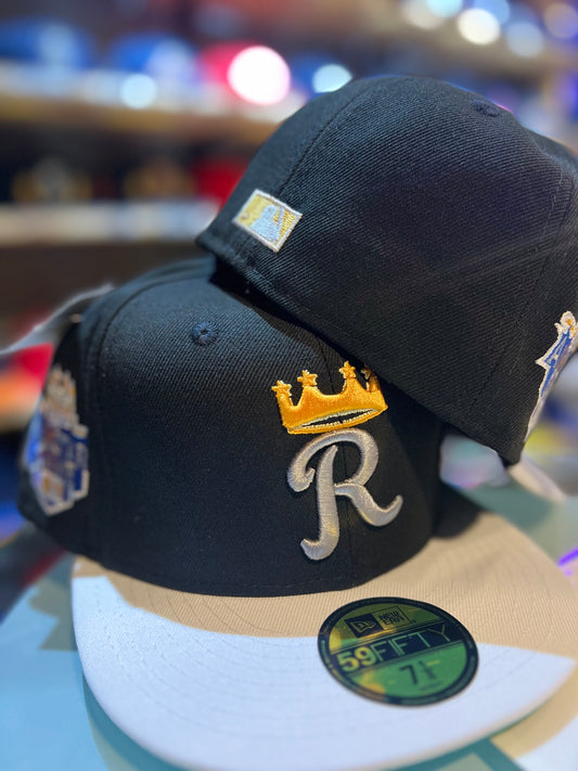 Black Kansas City Royals White Visor Kelly Green Bottom 2012 All Star Game Side Patch New Era 59Fifty Fitted