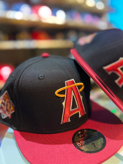 New Era Anaheim Angels 2 Tone 59FIFTY Fitted Hat Cap 60th Year Side Patch